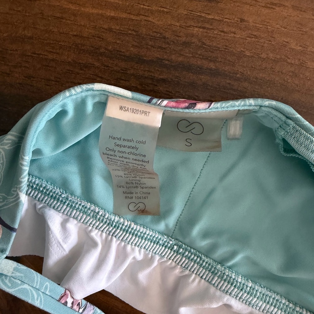 CALIA by Carrie Underwood Light Blue Floral High-Neck Bikini - Picture 4 of 4
